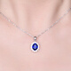 Chirping sapphire pendant 925 18K gold plated blue tanzanite color treasure clavicle necklace Princess Diana oval style female blue pendant