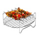 Pupan double-layer grill, air fryer, microwave oven, barbecue grill, skewer rack, dried fruit oven, light wave oven, chicken wing grill, 7-inch 3-piece set