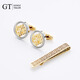 2021 New Paris Eiffel Tower Art French Hollow Tie Clip Cufflinks Set 18K Gold Plated Men's Gift Box Gold
