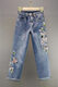 Mad Cortes original design ethnic style embroidered straight jeans for women spring and autumn cotton stretch high waist loose slim cigarette pants blue 26