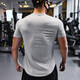 Lutielang coach fitness clothes slim fit stretch men's muscle training sports quick-drying short-sleeved T-shirt black XL