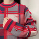 Li Ning Rijin Dou Golden Sweater 2025 Summer New Style Men and Women's Same Red Year of the Year with Wool Pullover Knitting Sweater Red AMBV031-7 M