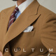 CULTUM wool blended autumn Italian-style lapel double-breasted suit suit men's high-end business casual formal two-piece suit tan two-piece suit L (52B)