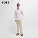BOSS [Father's Day Gift] [Cool Commuter] Men's Casual Style Linen Blended Twill Shirt 688-Light Pink S (38)