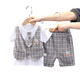 G.DUCKKIDS children's clothing boys' suit summer thin fake three-piece children's summer clothing pure cotton baby clothes small and medium-sized children's short-sleeved T-shirt 9202IM vest short-sleeved gray 100 Recommended 90-100cm3-4 years old