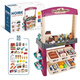 Yunya ice cream truck toy store set for girls playing house children girl cone cart simulation supermarket birthday gift luxury ice cream supermarket table-blue