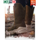 Kartelmongolische Stiefel Herrenfell integrierte Schneestiefel Männer Reitstiefel Nordosten verdickte warme Wolle Baumwollstiefel Männer grün braun 6627 43