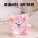 Qutong children's small alarm clock girl mini watch student special wake-up artifact 2026 new smart learning cute silent clock pink-pink bow sticker