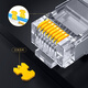 
Ten thousand grade (OFNPFTTH) super six 10 Gigabit shielded crystal head CAT6a network jumper crystal head RJ45 engineering-grade network cable connector 30 packs WJ-15262