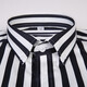 Talentueuse Yijia Black and White Vertical Stripe Stripe Men's Men's British Men's Fashion Casual Elastic Cotton Coton Trending Anti-Warming Stripes bleues cachées 5009 40 / L / 175