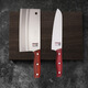 Deng Jiadao Acero inoxidable Cocina de cocina para el cuchillo Cortador Cortero Cortador Combinante Combinan 4 Corte delantero cromado Corte de dragón dual Agua de dragón Big 6136 cuchillo de rodajas + 6221D Cuchillo múltiple