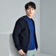 
EMZ Ordos [ultra-light wool] Men's cardigan jacket casual knitted long-sleeved short hooded cardigan Navy M 170/88A