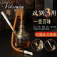 Dreiweiser Shisha Doppelfilter Magnetisierter Filter Shisha Pipe Gesunde Schaufelpfeife Feine Zigaretten-Zigaretten-Mundstück 806 Schwarzer Dreizweck-Langschlauch