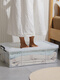 Caja de almacenamiento debajo de la cama de ropa plana de plástico transparente Caja de almacenamiento de almacenamiento de almacenamiento debajo de la cama engrosada Caja de almacenamiento de ángulo bajo 6630 Modelo plano [44*30*16.5cm]