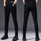 Jeanswest jeans men's slim feet men's pants spring and autumn new Korean style trendy elastic versatile men's long trousers 902 black size 28
