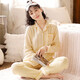 Miandao autumn new couple pajamas spring and autumn three-layer pure cotton gauze autumn men's home clothing cotton linen set women's cheese yellow LZ1695 M