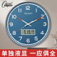 康巴丝（Compas）北欧鹿头创意客厅挂钟表净音挂墙卧室办公挂表简约日历时钟家用石英钟表万年历 C3294墨绿带液显-表盘直径34.5厘米
