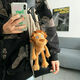 Él niang Little Dinosaur Plush Keychain colgante Bolsa de la escuela de la escuela mochila mochila mochila linda y macho Tyrannosaurus rex - Gray