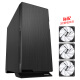 SAMA Black Hole Black Mid-Tower Computer Main Case Sound-absorbing and Noise-Reducing/Standardly Equipped with 3 Quiet Fans/Wide-body Hardware/Supports ATX Motherboard and Long Graphics Card/Blackened Backline