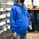 阿迪达斯 （adidas）卫衣男士春秋季三叶草运动服针织连帽休闲上衣套头衫 HK9866蓝色磨毛毛圈  2XL