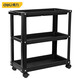 Deli tool cart trolley mobile three-layer parts cabinet combination cabinet household storage rack auto repair shop trolley box three-layer tool cart 565*265*570mm