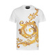 Versace Jeans Couture Роскошная мужская одежда Versace Men's Men's Men's Simple Cround Sheam футболка с коротким рукавом 11979 Подарок белый l
