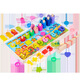 Wood Ding Ding Logarithmic Board 5 in 1 Fischereibaby Bausteine ​​Spielzeug früh Bildung Holz digitaler Form Kinder Geburtstag Geschenk