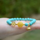 Her generation beeswax magnesite imitation turquoise round bead bracelet lake green bracelet jewelry gift Lianmeng 6mm