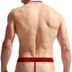 One-piece men's sexy underwear, seductive thong, breathable, elastic, sexy bow tie, low-waisted butt-revealing suspender pants, one-piece thong red, one size fits all
