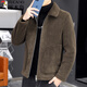Woodpecker fur all-in-one jacket for men in autumn and winter 2025 new lamb wool lapel thickened high-end men's motorcycle leather jacket wool reversible Z1911-brown 4XL 160-175Jin Jin equals 0.5 kg