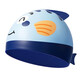 Li Ning (LI-NING) children's swimming cap cute cartoon printed silicone swimming cap for boys and girls colorful swimming cap 505 blue