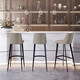Hedon [Italian top layer cowhide] genuine leather bar chair bar stool light luxury household soft backrest bar stool high chair 7170 [Italian top layer cowhide] Warm gray/sitting height 62