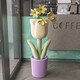 First sight of Nordic tulip floor-standing ornament vase in the living room next to the TV cabinet Internet celebrity small fresh opening gift flower pot Tulip floor-standing storage vase