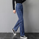Sidiv -Jeans für Frauen im Frühling und Herbst hohe Taille gerade Hosen für Frauen lose Plüschdicke Hose für Winter schlampen koreanischer Stil vielseitiger Frauenhose Blau einzelner Stil [6625] Größe 30 Größe (zwei Füße drei)