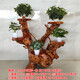 Xmsjxbp Wurzelschnitzständer neuer chinesischer Blumenständer Wohnzimmer Wurzel Carving Balkon Bonsai Stand Mehrschicht Gesamtmaserholzbaum 15863 Ein Paar Blumenständer