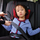 Car child safety belt adjuster holder anti-stranglehold shoulder guard safety belt limiter simple portable child safety belt red and black 38 mm wide steel hook style (please leave a message for the model and year when placing an order)