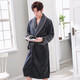 Yalu Pajamas Men's Winter Plus Velvet Thickened Flannel Pajamas Extra Long Men's Bathrobe Large Size Home Clothes Winter Style NSCHH-186 Gray Mainly recommended model is thicker XL Men's recommendation 130-150Jin Jin is equal to 0.5 kg