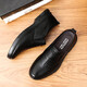Shiguangli Leather Shoes Men's Over-the-Toe Business Casual Shoes Men's Shoes Comfortable Daily Driving Slip-On Peas Shoes Dad Shoes Men's Casual Leather Shoes Black Size 40