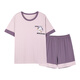 
Hongdou pajamas for women in summer thin pure cotton cute student Korean version short-sleeved pants thin two-piece set spring and autumn home clothing Y687 L size (recommended 95-115 Jin [Jin equals 0.5 kg])