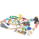 Yunya Holzstraße Set Magnetic Electric Car Head Bausteine zusammengebautes Neujahr Kinderspielzeug Geburtstagsgeschenk 33 Stücke Bahnstrecken
