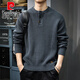 Pierre Cardin 2025 Autumn Sweater Men's American Retro Henley Collar Versatile Heavyweight Casual Sweater Autumn and Winter Jacket Black S Suitable Weight 95-105Jin Jin is equal to 0.5 kg