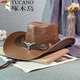 Woodpecker Big Bull Head Retro Western Cowboy Hat for Men and Women Spring and Autumn Outdoor Travel Sun Hat Large Brim American Jazz Hat for Men Cow Head Belt Imitation Leather Jazz Hat Camel JSM-03 One Size 55-59CM