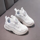 Chaussures de filles pour enfants hongxing bouton rotatif en cuir net nouveau printemps et automne chaussures de sport pour enfants mi-chaussures pour enfants 9911 Mesh blanc 26