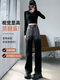 Comandante de oso Jeans Dos colores Versión estrecha de dos colores Pantalones anchos Pantalones de pierna ancha Black Leg Women's Autumn and Winter 2022 Nuevo MTD1049 Black Fleece 20 25 Sugeriones 75-80Jin [Jin equivale a 0.5 kg]