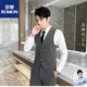 Romon ROMON suit vest suit men's groom best man wedding dress vest suit vest shirt trousers three-piece suit a2011 black gray vest M 85-106Jin[Jin equals 0.5 kg]