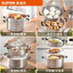 SUPOR steamer household three-layer stainless steel steamer steamer grid thickened steamed fish buns gas induction cooker universal pot 30cm upgraded high arch cover three-layer steamer steaming from top to bottom to save energy and time, food grade stainless steel