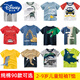 Disney Children's Kurzärärmelte T-Shirt reines Baumwoll 2025 Sommer Neues Jungen Kleidung Baby runder Hals kleiner und mittelgroße Kinder-Cartoon-Top Trendy kurzärmelig 9740 Auto Wasser Blau 120