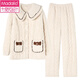 
Modal three-layer cotton pajamas for women in winter coral velvet thickened and plush fashion can be worn on the outside with large size warm autumn and winter home clothes 32-12244 M (95) Recommended weight: 80-105Jin [Jin equals 0.5 kg]