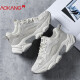 Aokang dad shoes women's shoes new breathable mesh shoes fashionable casual shoes versatile thick-soled shoes trendy shoes beige 37