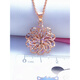 Yuan ethnic Russian 585 ladies purple gold necklace 18K rose gold color gold clavicle chain hollow flower single pendant
